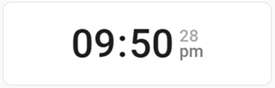 Screenshot of the clock card