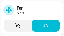 Screenshot of the tile card with the fan oscillate feature